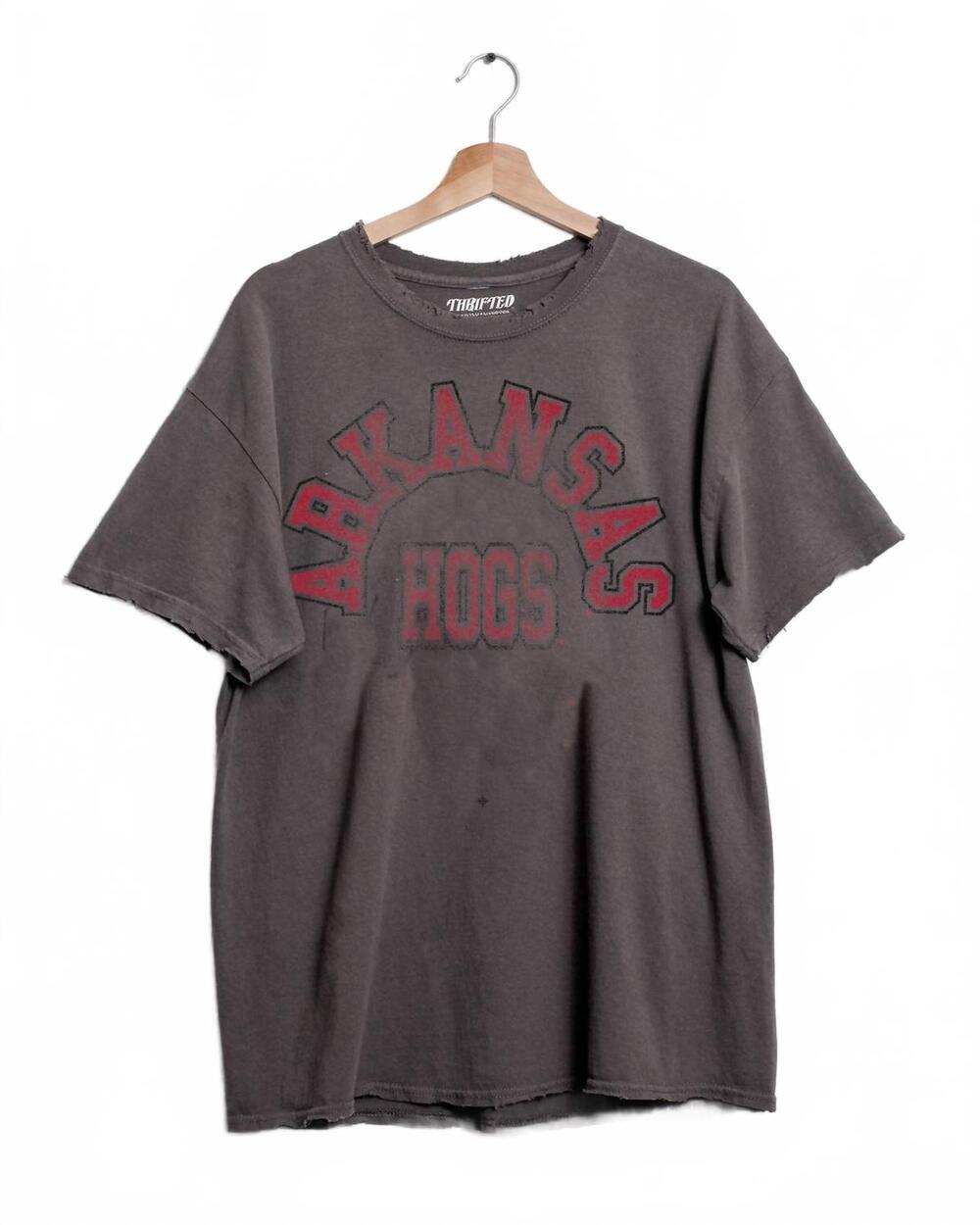 NEW LIVYLU unisex arkansas razorbacks tee in charcoal